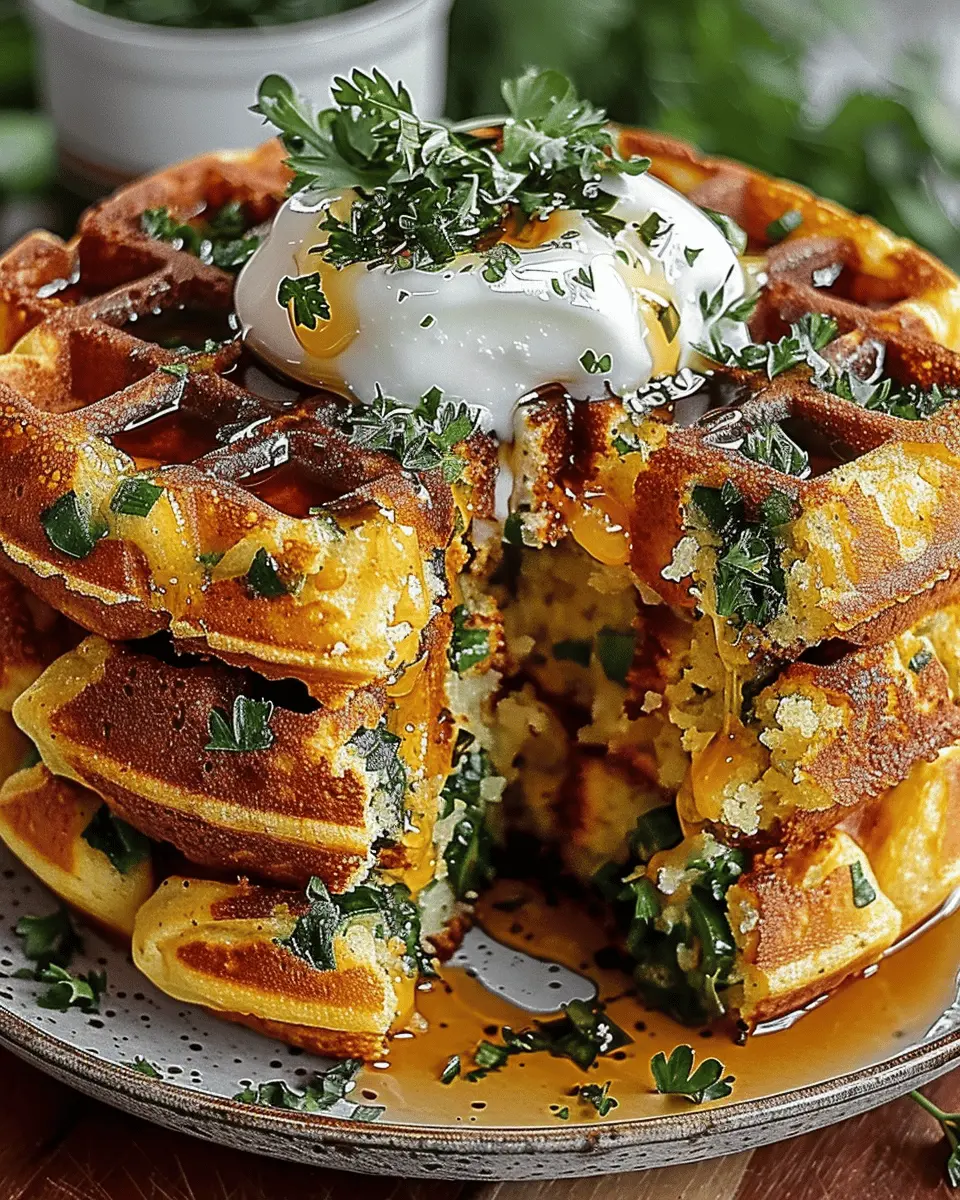 Cheddar Jalapeño Cornbread Waffles with Savory Turkey Bacon