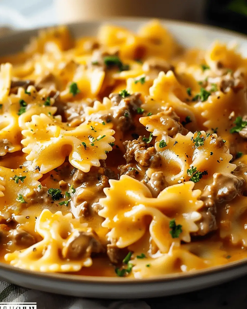 Cheesy Beef Bowtie Pasta: A Simple Garlic Butter Delight