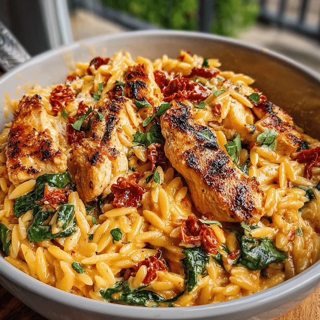 Creamy Sun-Dried Tomato Chicken Orzo: A Quick, Indulgent Delight