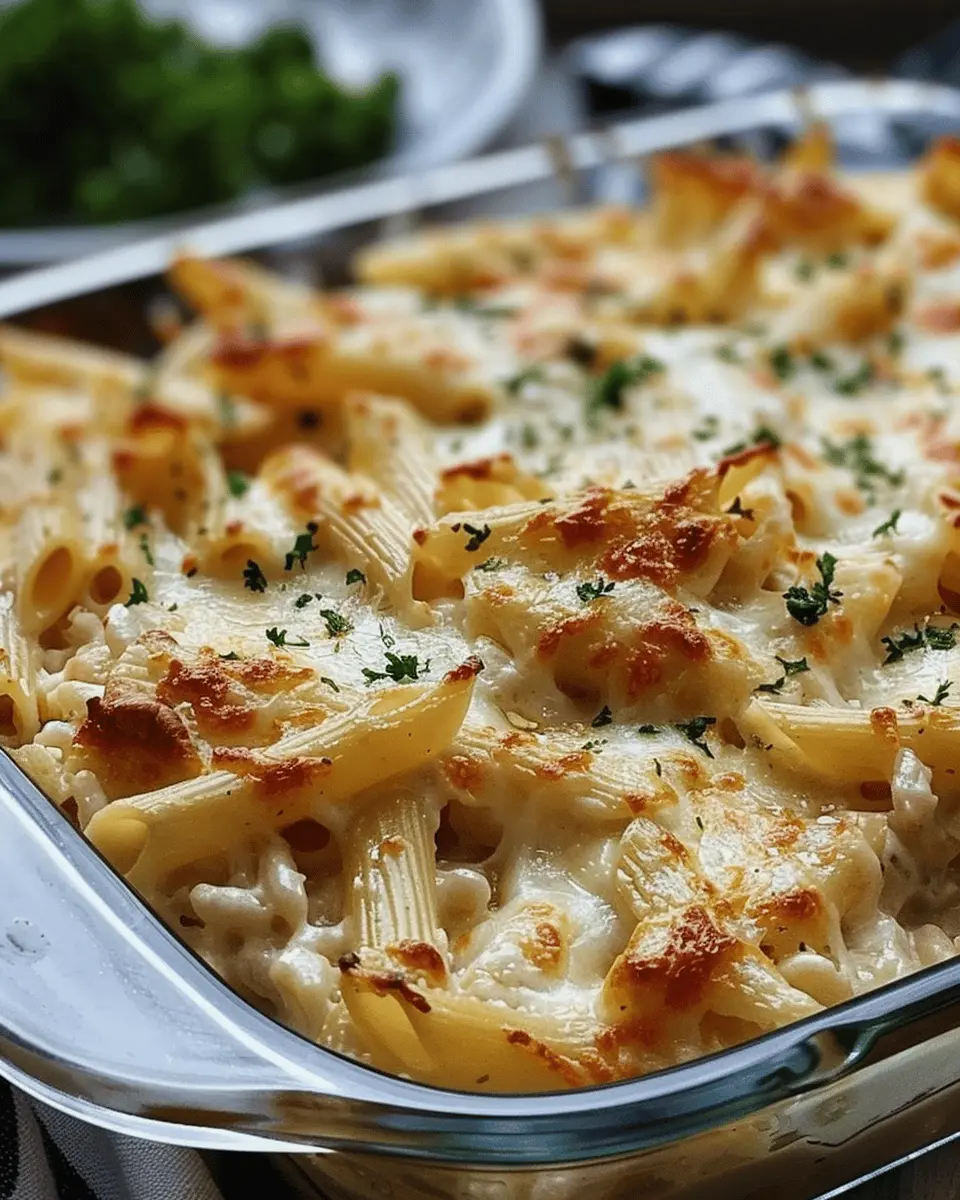 Chicken Alfredo Pasta Bake: Easy Family Favorite with Turkey Bacon