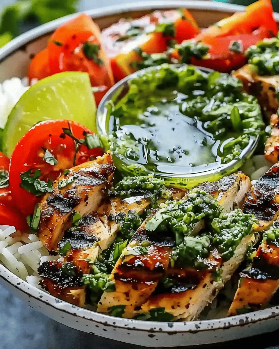 Chimichurri Grilled Chicken Bowl: Easy Garlic Sauce Delight