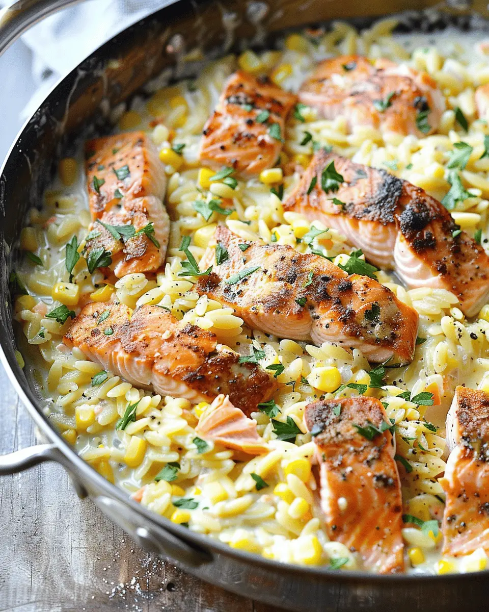 Creamed Corn Orzo with Salmon: A Joyful Comfort Dish