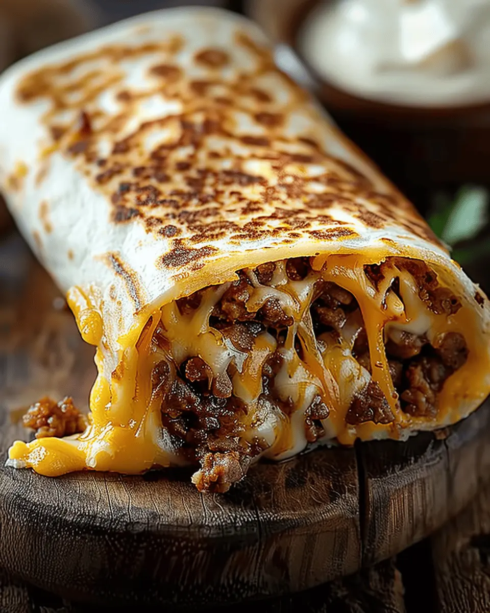 Easy Grilled Cheese Burrito with Turkey Bacon and Chicken Ham