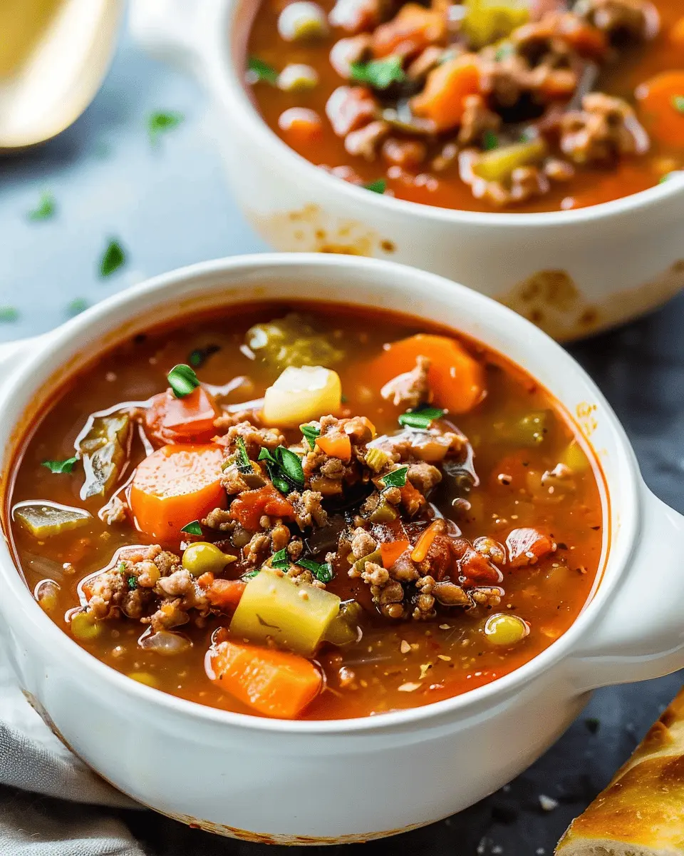 Hamburger Soup: Easy Comfort Food with Turkey Bacon Twist