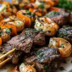 Grilled Steak and Shrimp Skewers