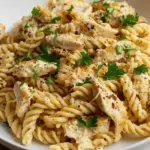 Crockpot Garlic Parmesan Chicken Pasta