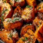Garlic Parmesan Roasted Sweet Potatoes