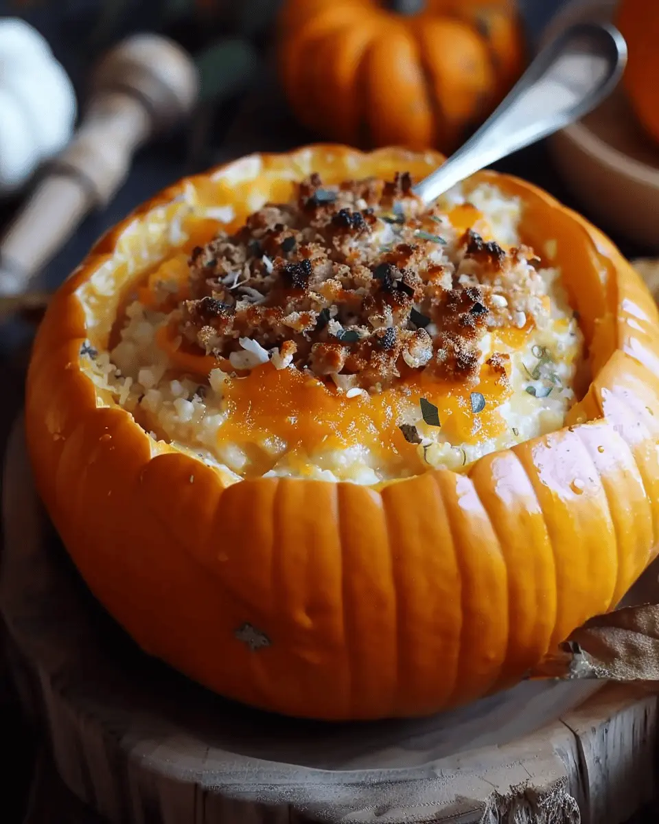 Dinner in a Pumpkin: Easy Cozy Recipe with Turkey Bacon and Veggies