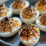 Spooky Spiderweb Deviled Eggs