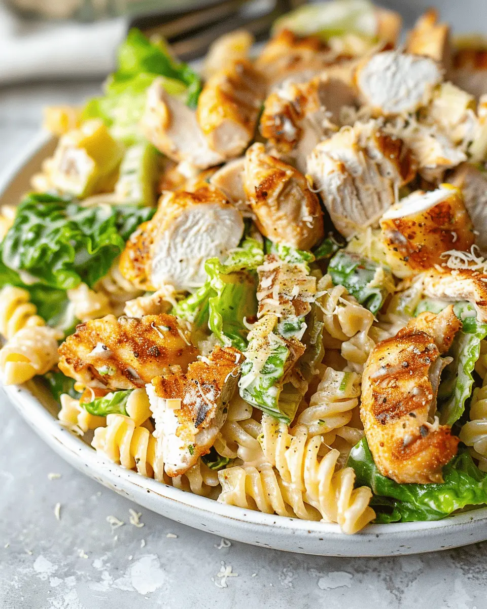 Chicken Caesar Pasta Salad with Turkey Bacon for a Fresh Twist