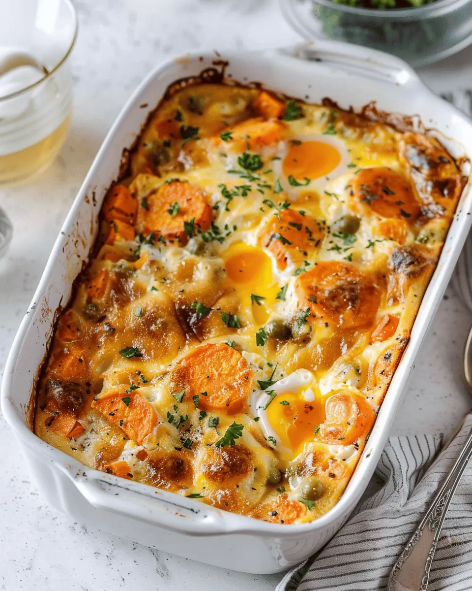 Sweet Potato Egg Breakfast Casserole with Turkey Bacon Delight