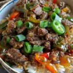 Beef and Pepper Rice Bowls