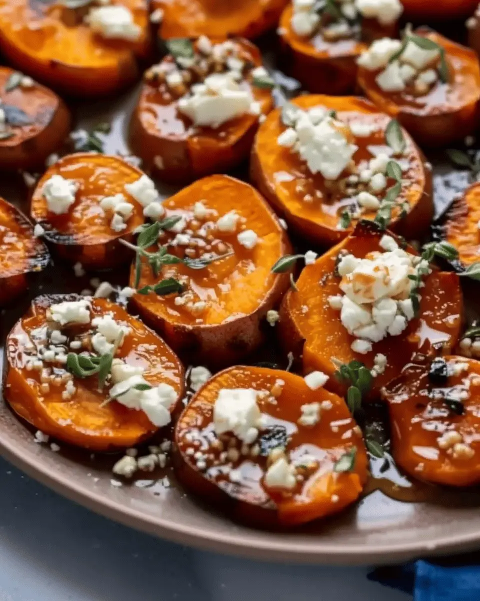 Delicious Honey Feta Sweet Potato Rounds Recipe with Turkey Bacon