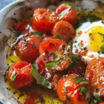Poached Eggs with Roasted Tomatoes and Hummus