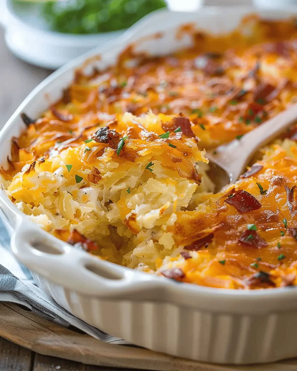 Hash Brown Casserole: Indulgent Recipe with Turkey Bacon and Chicken Ham