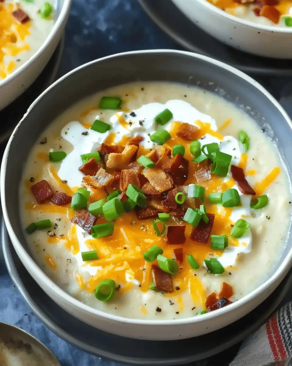 Instant Pot Loaded Baked Potato Soup with Turkey Bacon and Chicken Ham