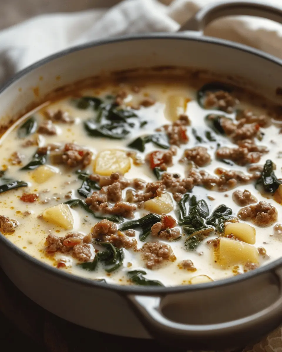 Easy Zuppa Toscana Soup with Turkey Bacon and Chicken Ham Delight