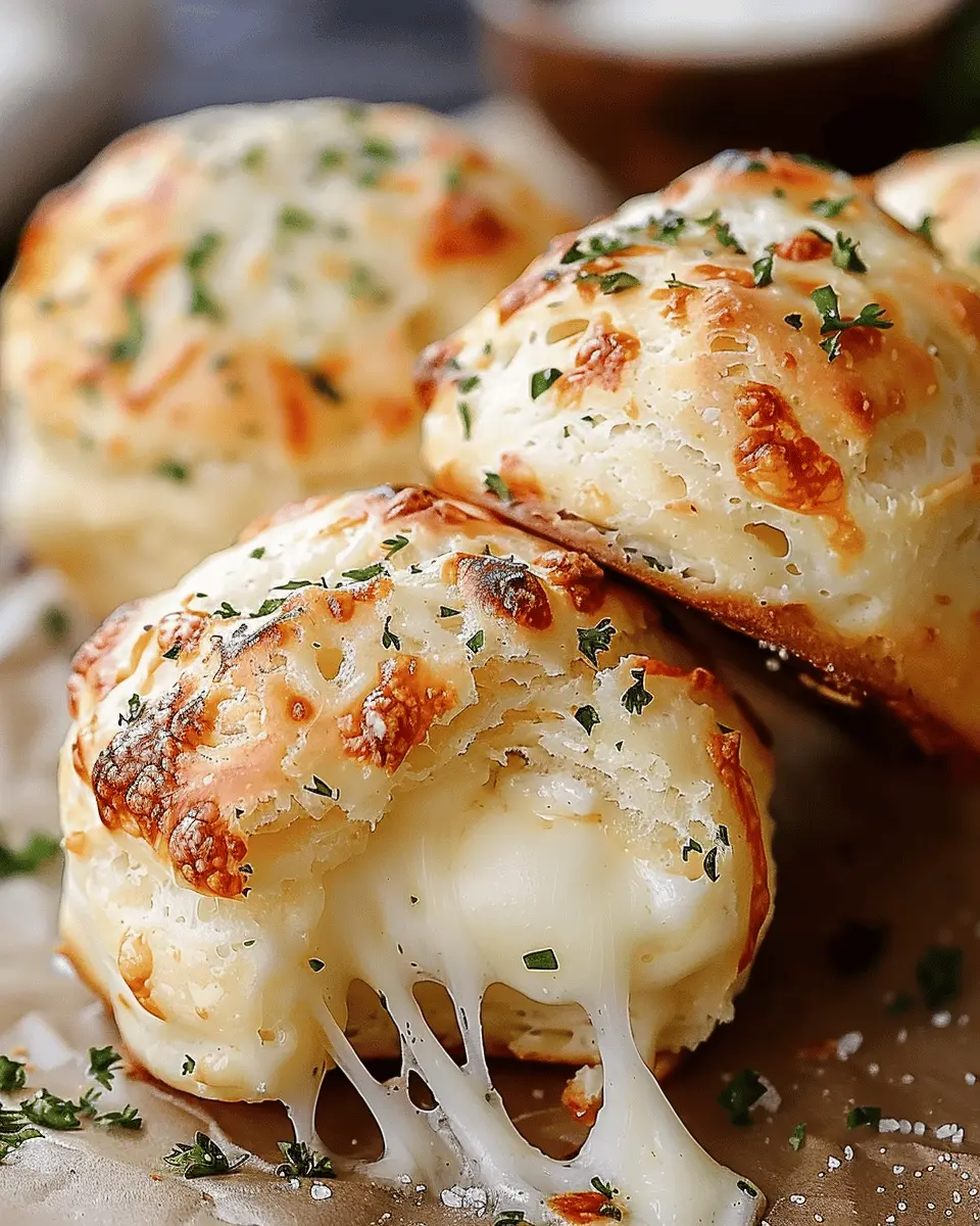 Easy Gooey Mozzarella Biscuit Bombs with Turkey Bacon Delight