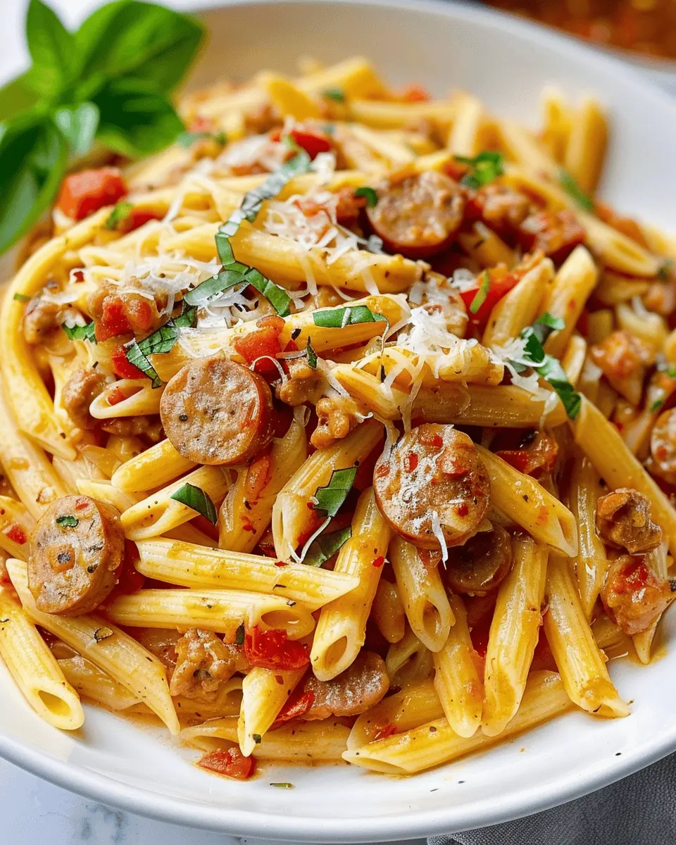 Cajun Sausage Pasta: Easy Comfort Food with Turkey Bacon and Chicken Ham