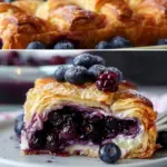 Blueberry Cream Cheese Croissant Casserole