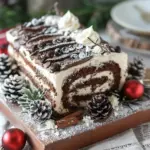 Delicious Christmas Yule Log Sheet Cake