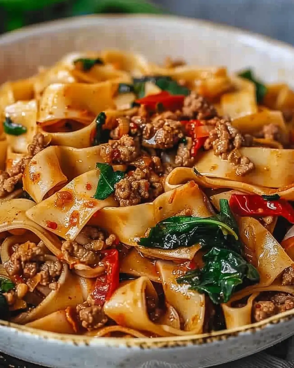 How to Make Italian Drunken Noodles with Savory Turkey Bacon