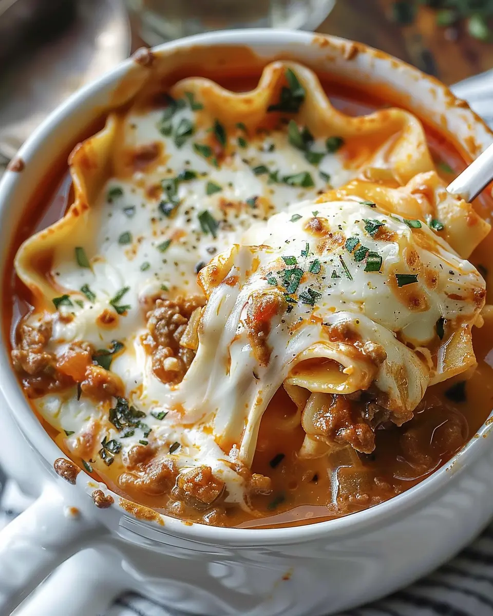 Extra Cheesy Creamy Lasagna Soup for Cozy Nights In