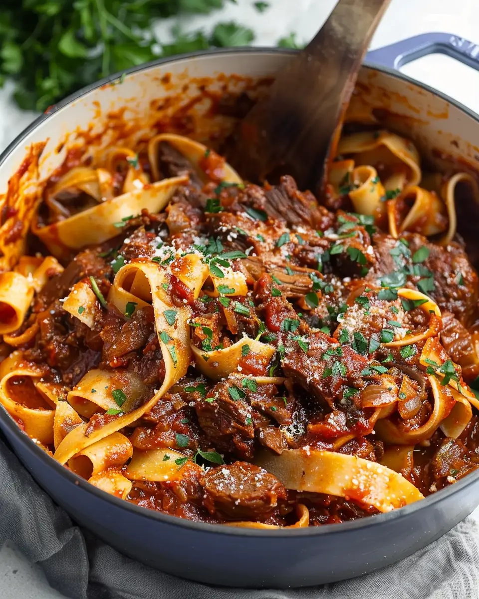 Dutch Oven Short Rib Ragu: Indulgent Pappardelle Delight