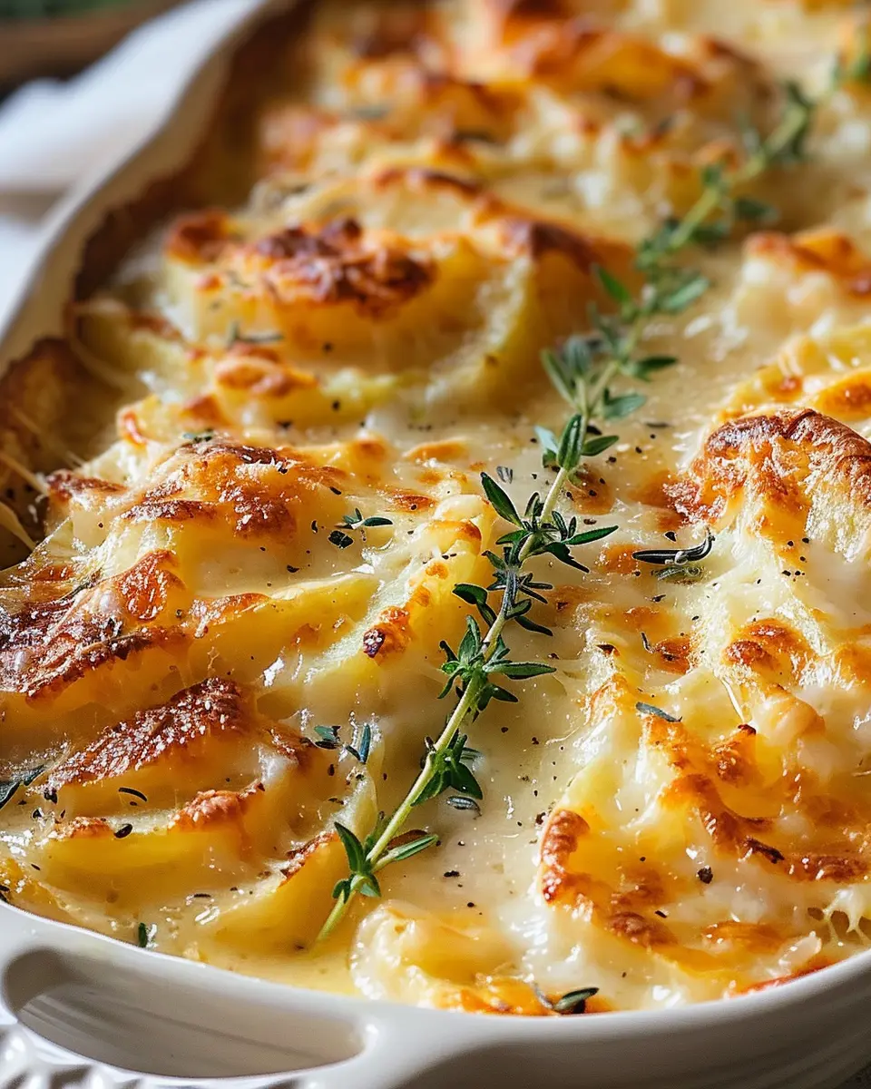 Creamy Scalloped Potatoes with Turkey Bacon and Chicken Ham Delight