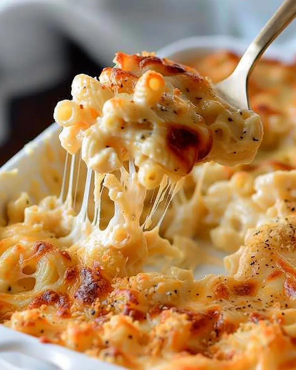 Old Fashioned Baked Macaroni and Cheese with Turkey Bacon Delight