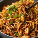 Sticky Garlic Chicken Noodles Recipe
