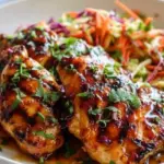 Sticky Apple Cider Chicken with Crisp Autumn Slaw