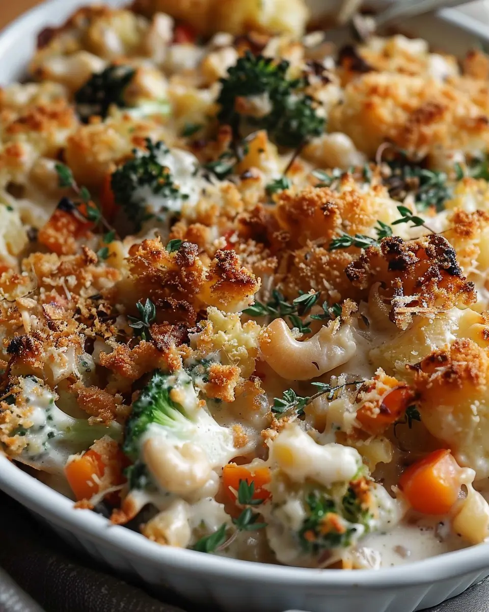 Creamy Winter Vegetable Casserole with Turkey Bacon Delight