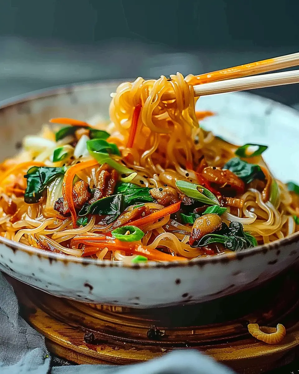 Rice Noodle Stir-Fry: Easy, Flavorful Dish with Turkey Bacon