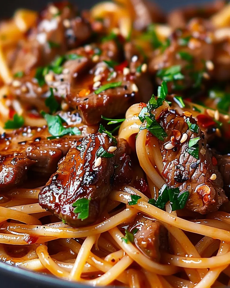 Sweet and Spicy Garlic Steak Pasta: A Juicy Twist on Comfort Food