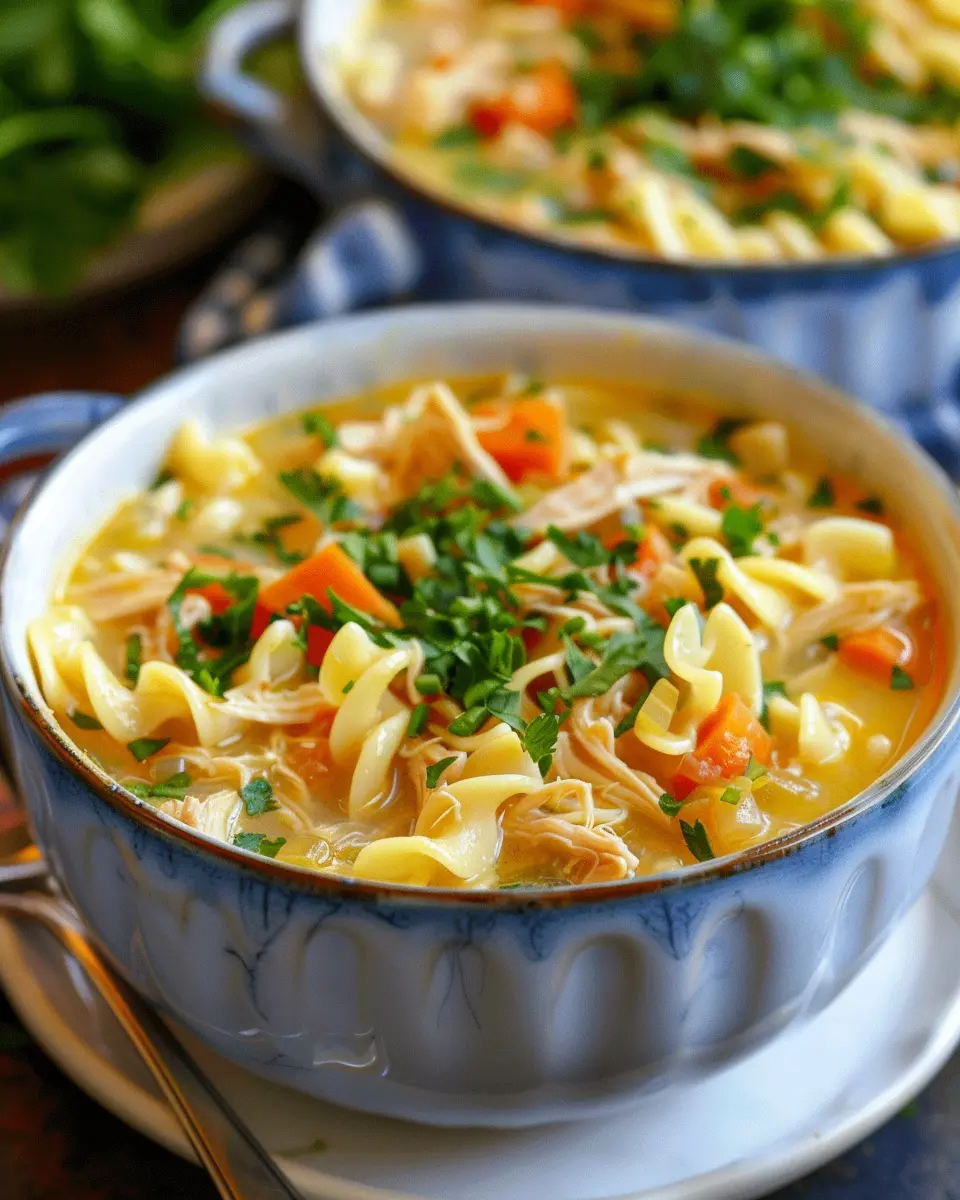 Crack Chicken Noodle Soup Recipe with Turkey Bacon and Chicken Ham