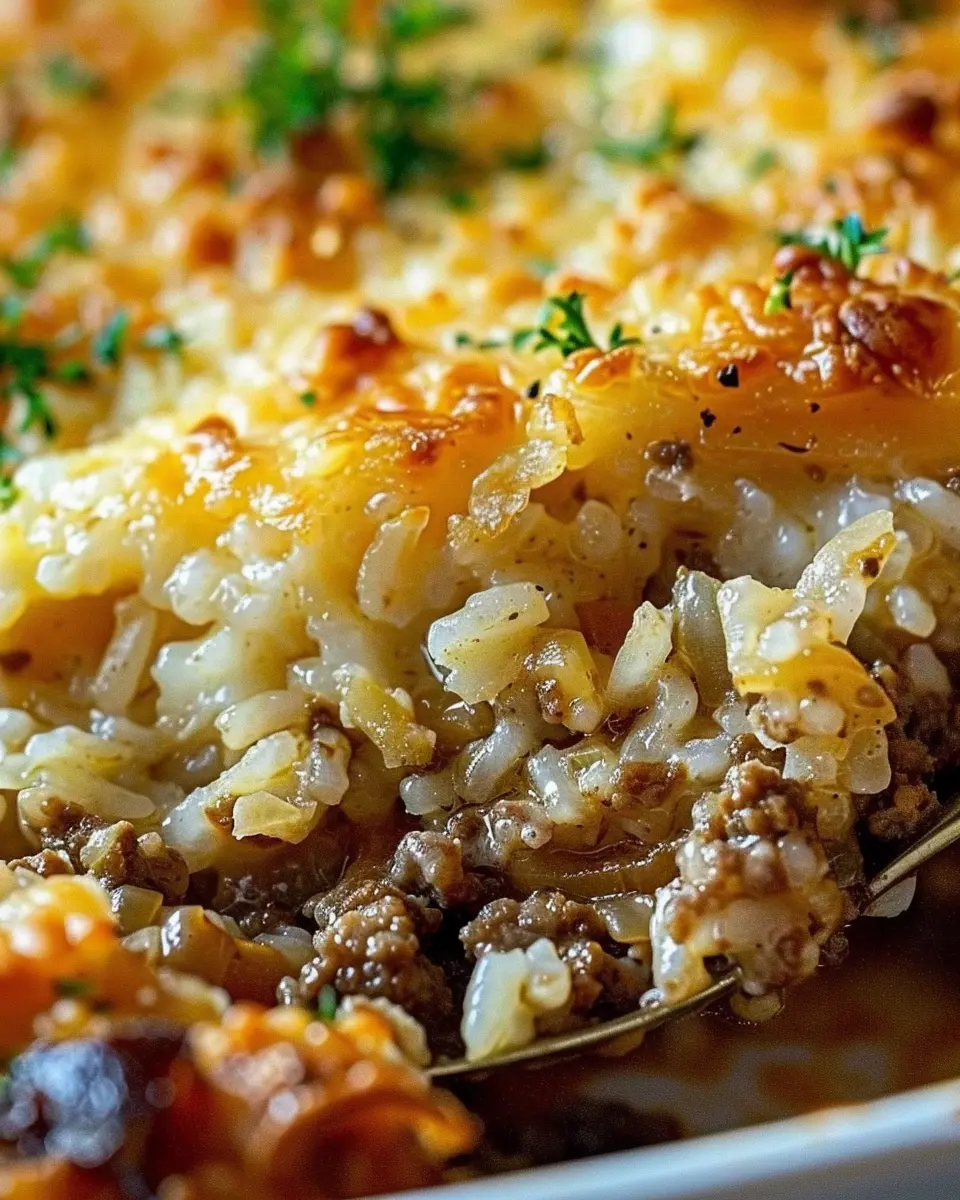 French Onion Ground Beef and Rice Casserole: Easy Comfort Food Delight