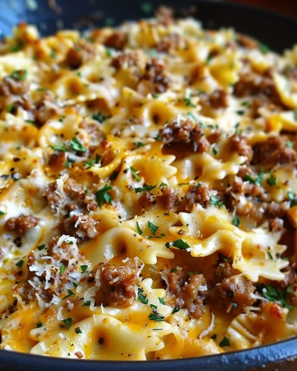 Cajun Cream Cheese Alfredo Bowties: Indulgent Spiced Ground Beef Delight