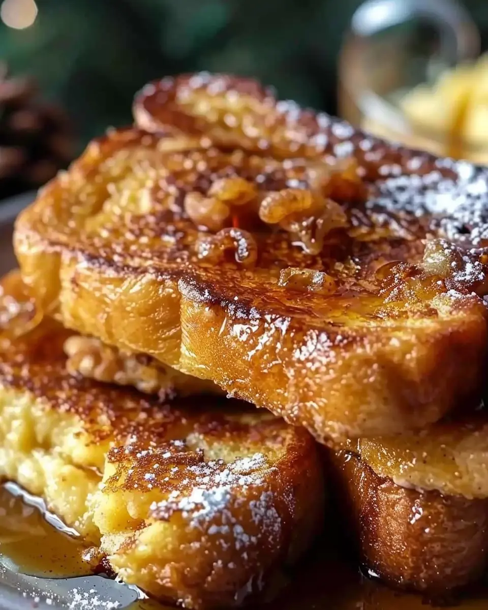 Holiday Eggnog French Toast with Turkey Bacon Delight