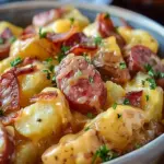 Crockpot Cheesy Potatoes and Kielbasa