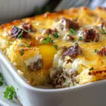 Sausage, Egg, and Cream Cheese Hashbrown Casserole