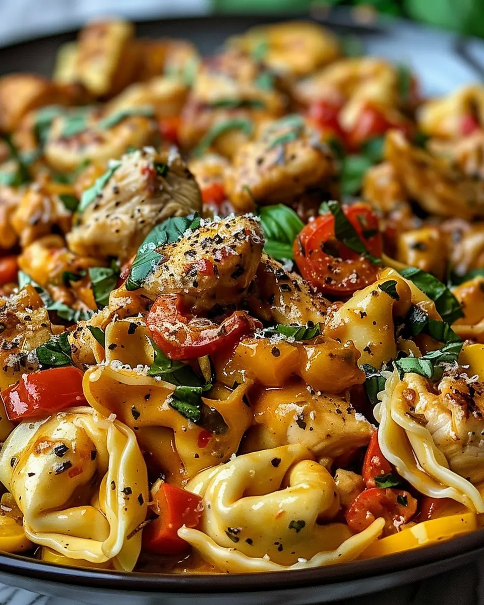 Cowboy Butter Garlic Chicken Tortellini with Fire-Roasted Peppers: A Juicy Twist