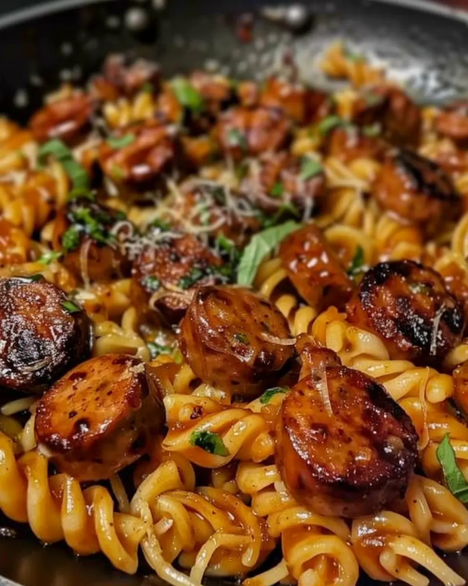 Sticky Honey Garlic Sausage Pasta Skillet: A Deliciously Easy Dish