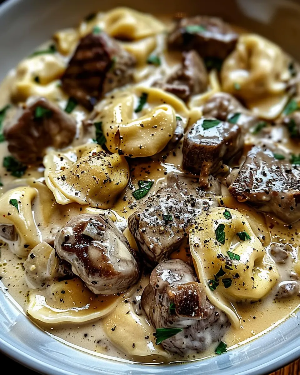 Cracked Garlic Steak Tortellini in Creamhouse Sauce Bliss