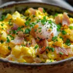 Cheesy Potato Egg Scramble