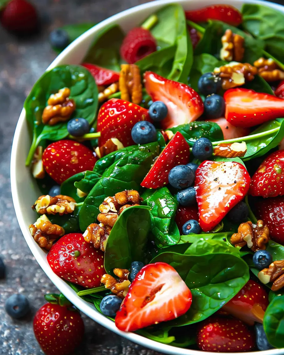 15-Minute Strawberry Spinach Salad with Turkey Bacon Bliss