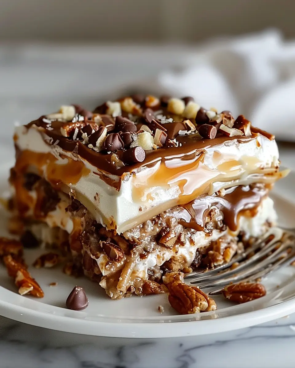 Irresistible No Bake Turtle Lasagna Dessert That Everyone Loves