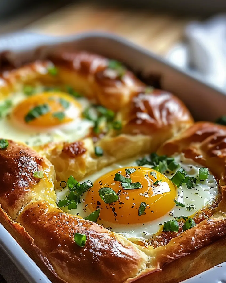 Delicious Egg in a Hole Bake with Dinner Rolls for Brunch Delight