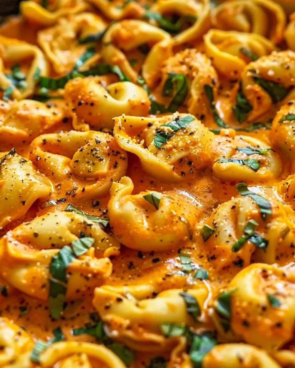 One-Pot Spicy Garlic Butter Chicken Tortellini Delight