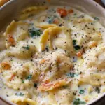 Creamy Tuscan Ravioli Soup